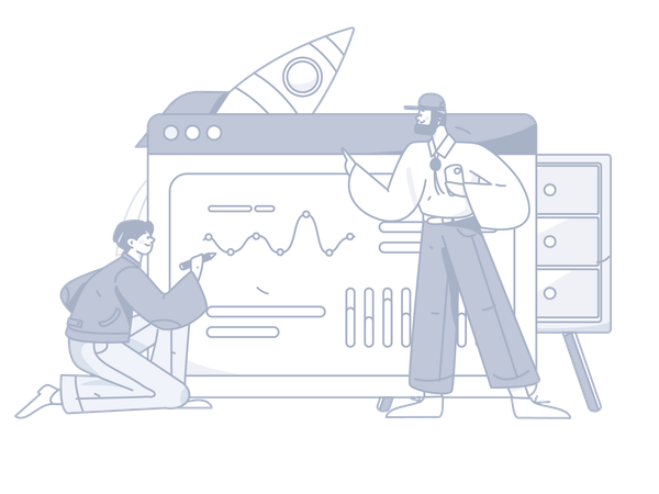 Guys making startup analysis report  Illustration