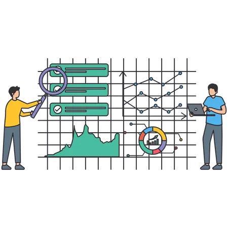 Guys research on Market Status  Illustration