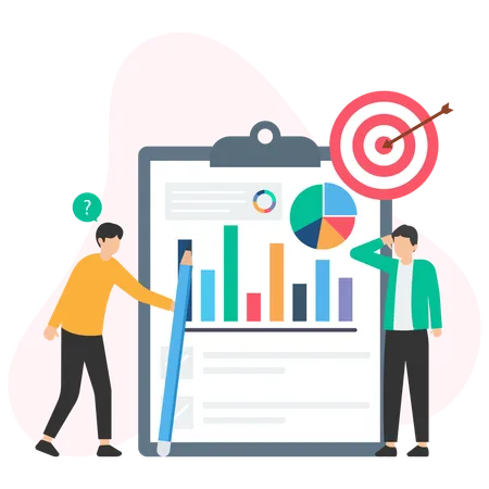 Guys showing Financial Report  Illustration