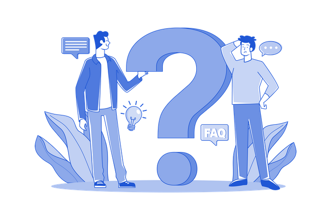 Guys thinking about business question  Illustration