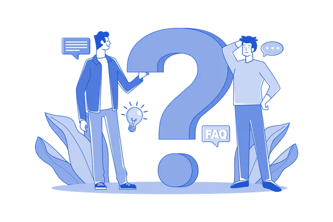 Guys thinking about business question  Illustration