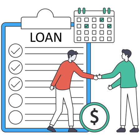 Guys with Loan Disbursement  Illustration