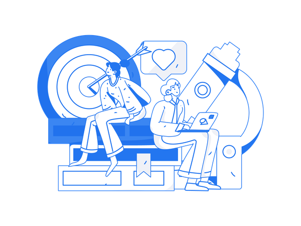 Guys with Study target  Illustration