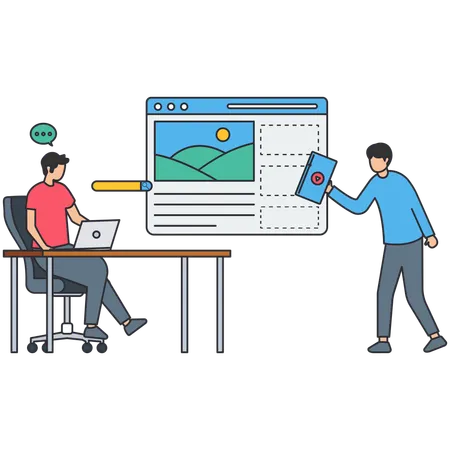 Guys working on Application Developer  Illustration
