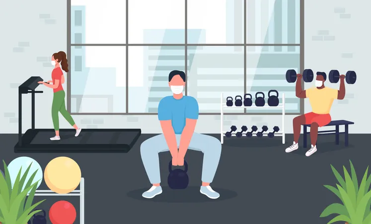 Gym during quarantine  Illustration