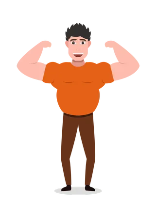 Gym Guy Showing His arms Muscle  Illustration