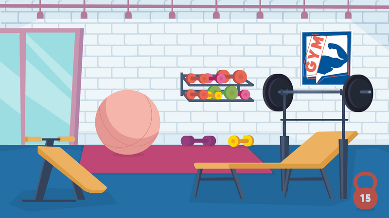 Gym interior  Illustration