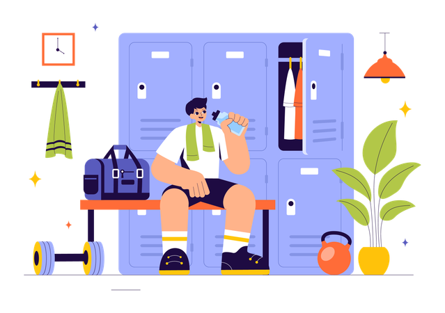 Gym Locker Room  Illustration