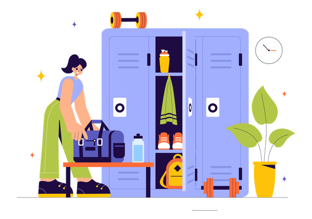 Gym Locker Room  Illustration