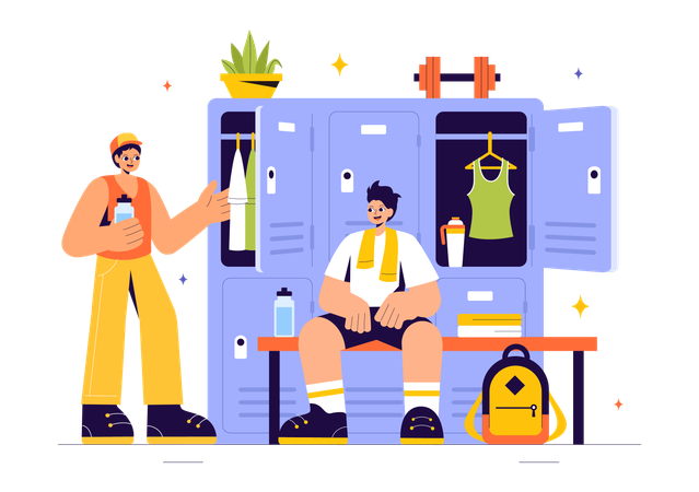 Gym Locker Room  Illustration