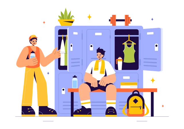 Gym Locker Room  Illustration