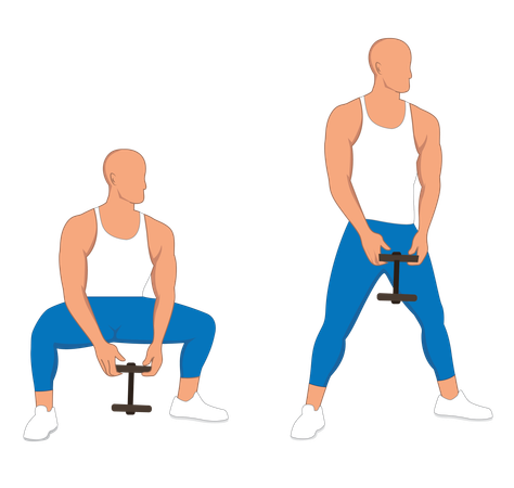 Gym man doing barbell workout  Illustration