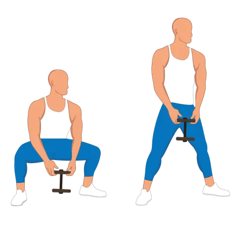 Gym man doing barbell workout  Illustration