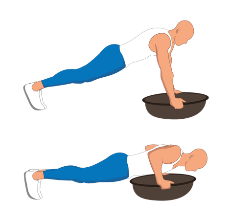 Gym man doing body balance exercise  Illustration
