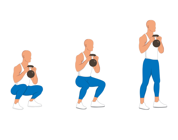 Gym man doing dumbbell exercise  Illustration