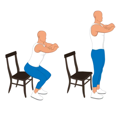 Gym man doing exercise  Illustration