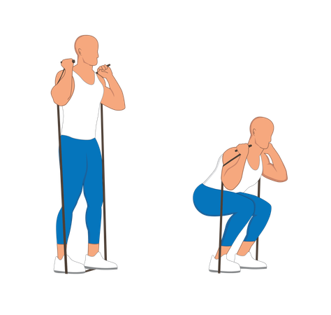 Gym man doing gym exercise  Illustration