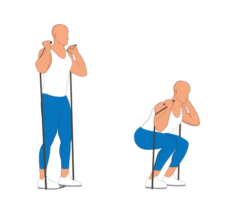 Gym man doing gym exercise  Illustration