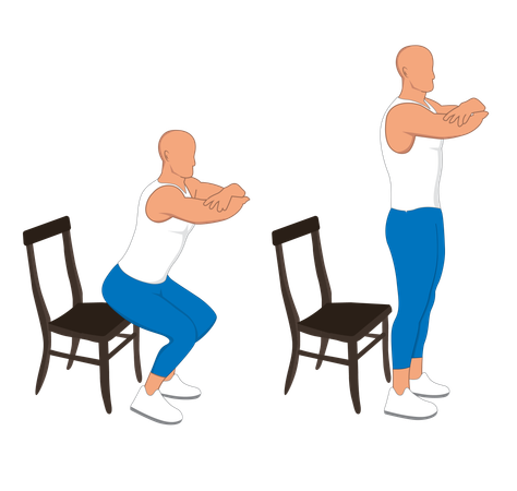 Gym man doing exercise  Illustration