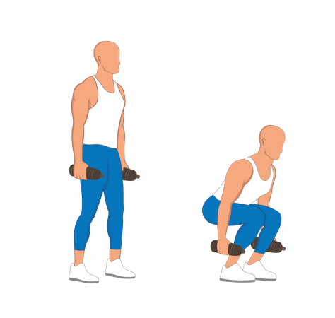 Gym man doing exercise  Illustration