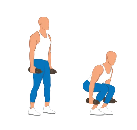 Gym man doing exercise  Illustration