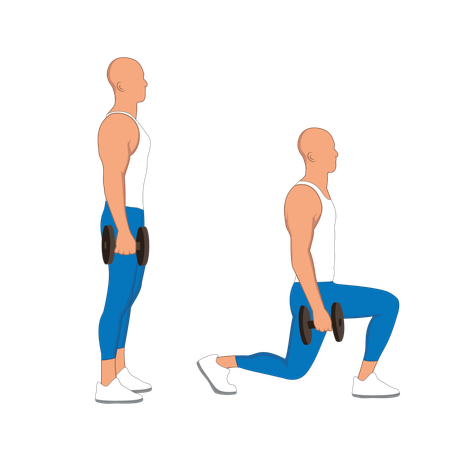 Gym man doing gym exercise  Illustration