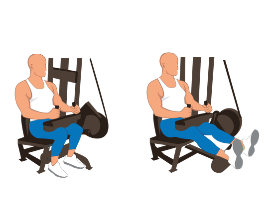 Gym man doing gym exercise  Illustration