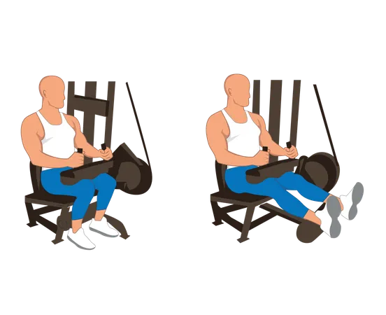 Gym man doing gym exercise  Illustration