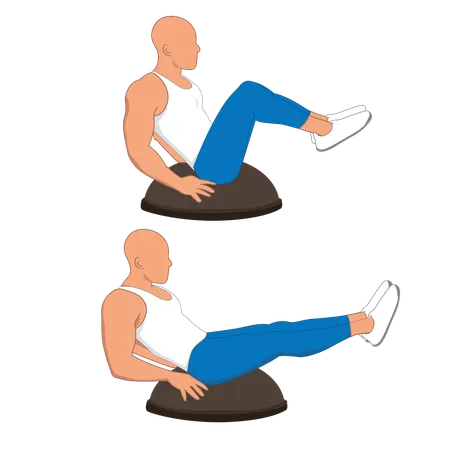 Gym man doing gym exercise  Illustration