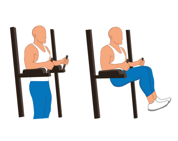 Gym man doing gym exercise  Illustration