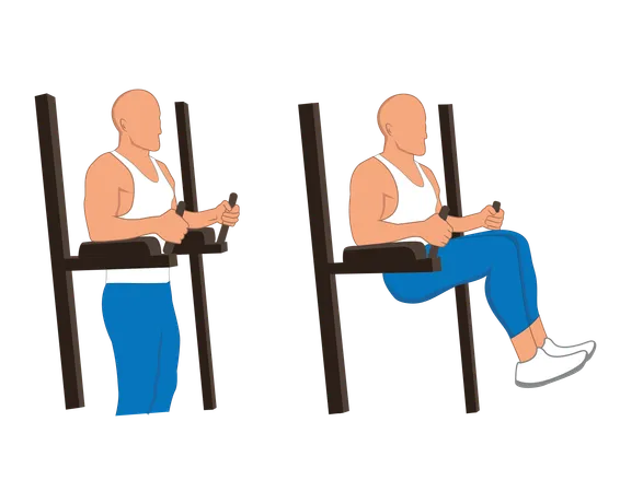 Gym man doing gym exercise  Illustration