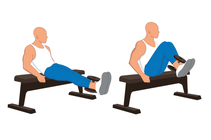 Gym man doing gym exercise  Illustration