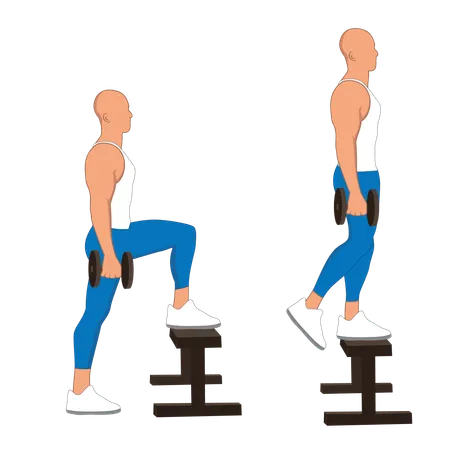 Gym man doing gym exercise  Illustration