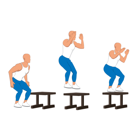 Gym man doing gym exercise  Illustration