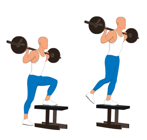 Gym man doing legs exercise  Illustration