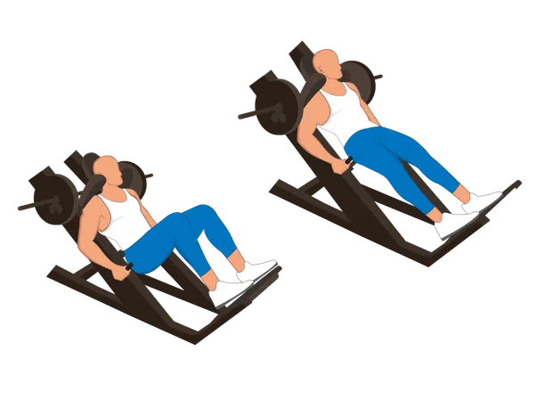 Gym man doing legs exercise  Illustration