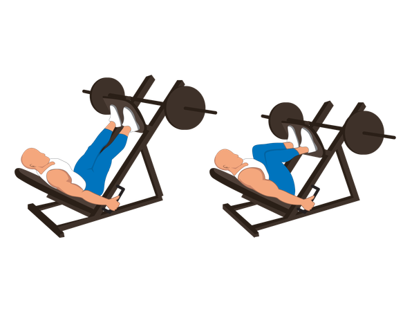 Gym man doing legs workout  イラスト
