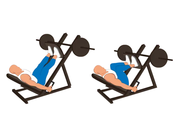 Gym man doing legs workout  イラスト
