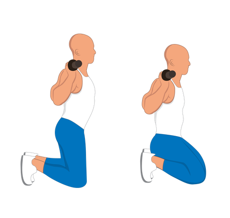 Gym man doing shoulder exercise  Illustration