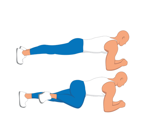 Gym man doing side plank  Illustration