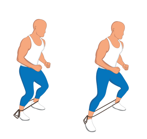 Gym man doing stretching exercise  Illustration