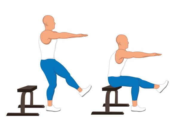 Gym man doing stretching exercise  Illustration