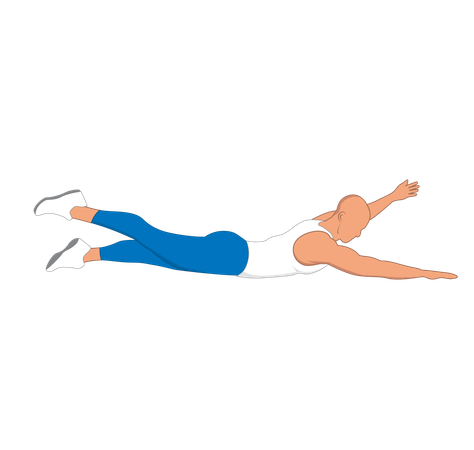 Gym man doing stretching exercise  Illustration