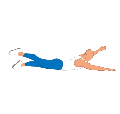 Gym man doing stretching exercise  Illustration