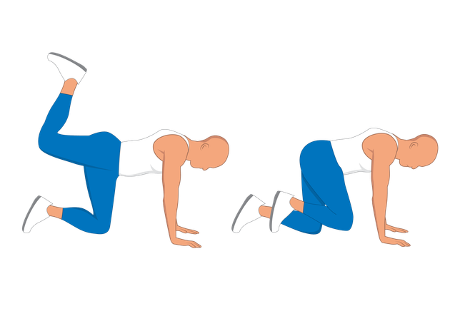 Gym man doing stretching exercise  Illustration