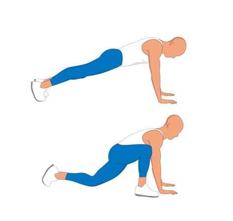 Gym man doing stretching exercise  Illustration