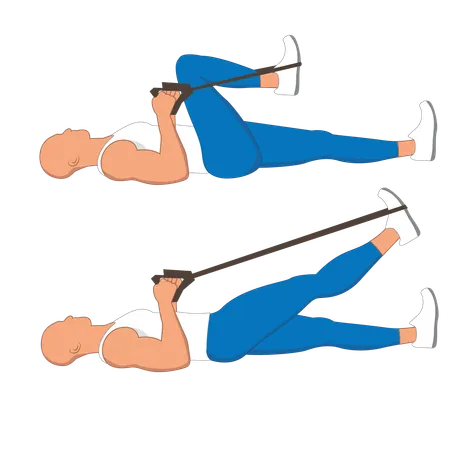 Gym man doing stretching exercise  Illustration