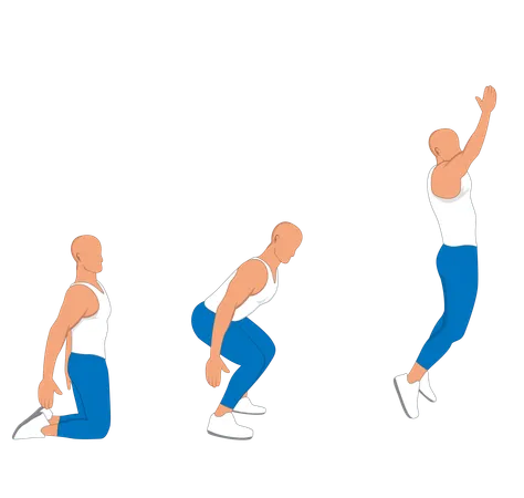 Gym man doing stretching exercise  Illustration