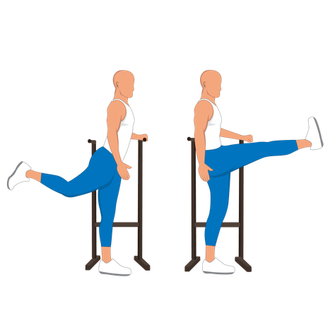 Gym man doing stretching exercise  Illustration