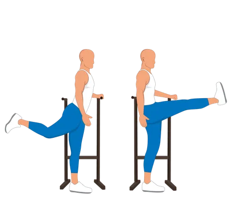 Gym man doing stretching exercise  Illustration